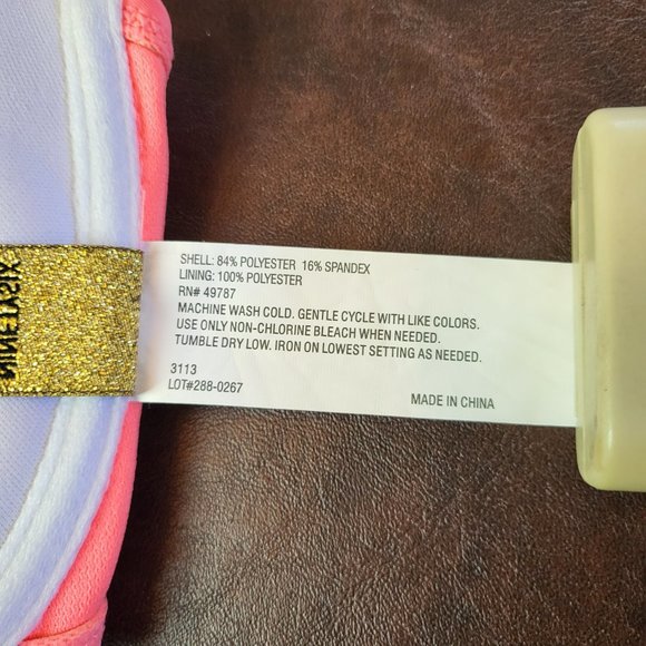 NWT Ninety Six Degrees push up bikini top in flamingo coral pink size XL - Picture 4 of 16